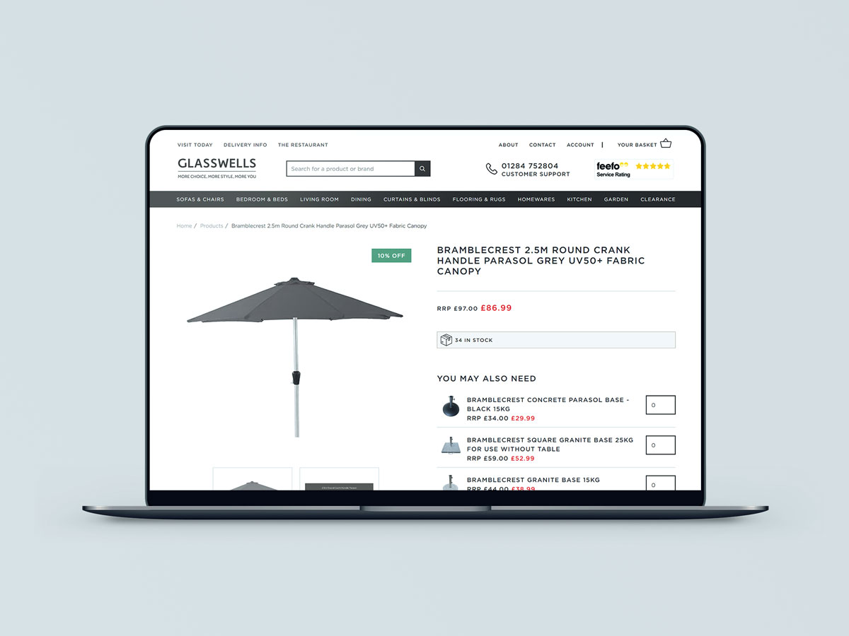Glasswells YES ecommerce upselling